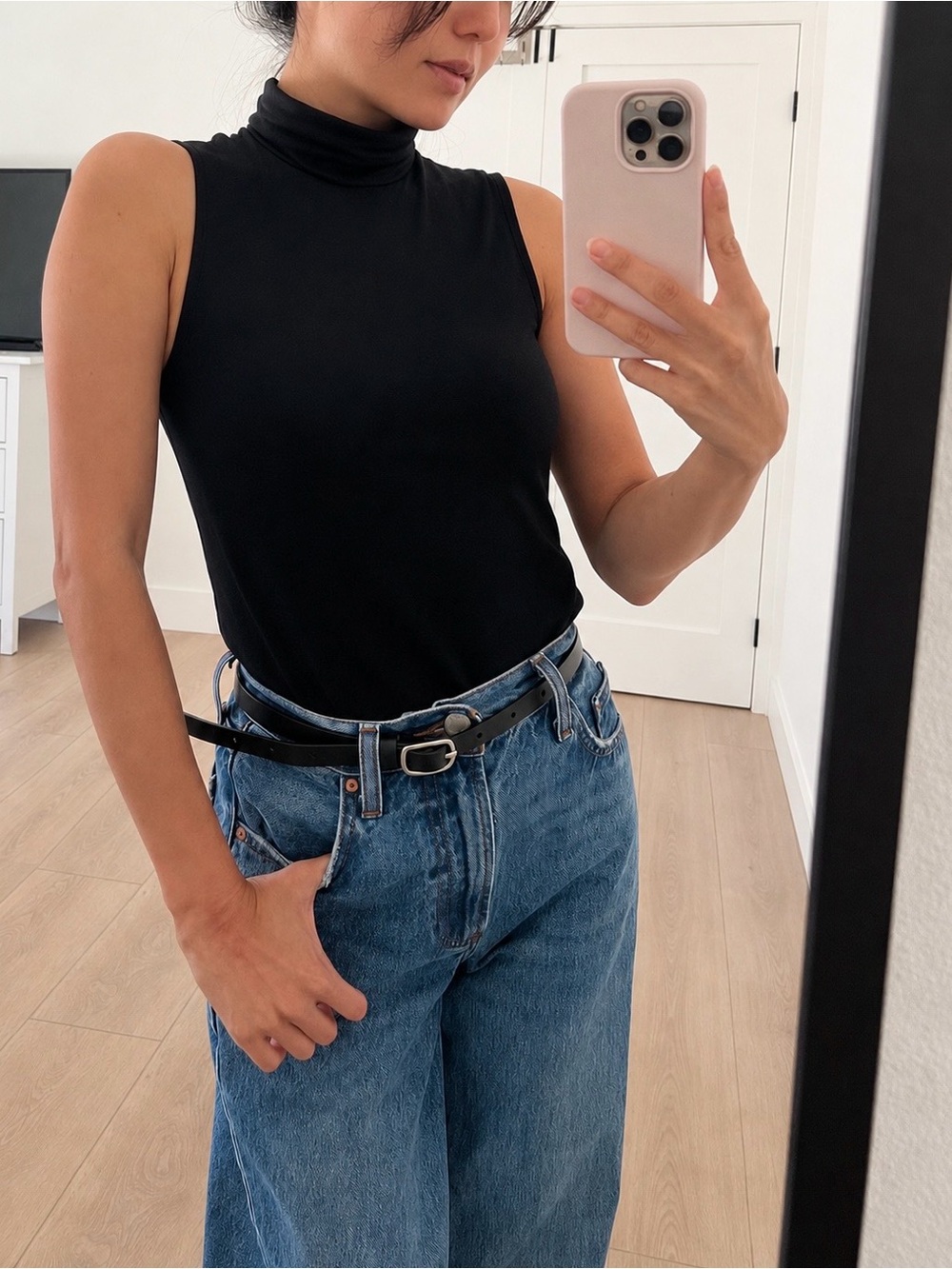RW&Co Sleeveless Black Turtleneck Top - Classic piece